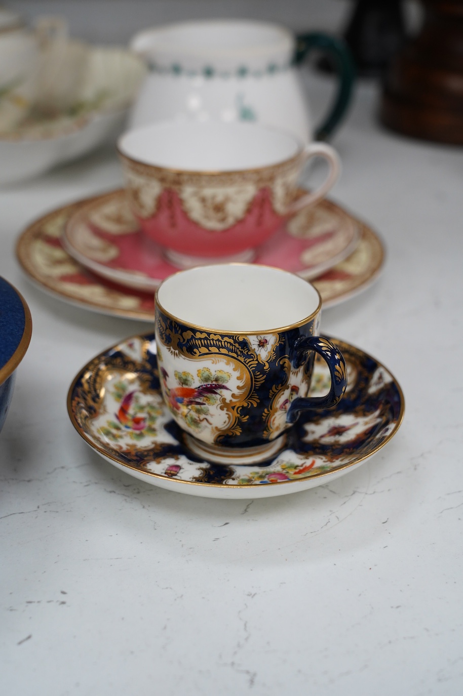 Miscellaneous Royal Worcester tableware including a bowl and a figural cover. Condition - mostly good